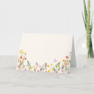 Wildblüten-Eleganz Baby Shower zum Frühling Dankeskarte