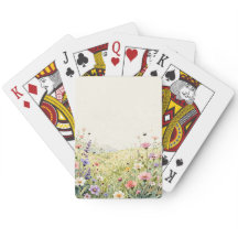 Wildblüten-Honig-Spielkarten – Wiesen-Design