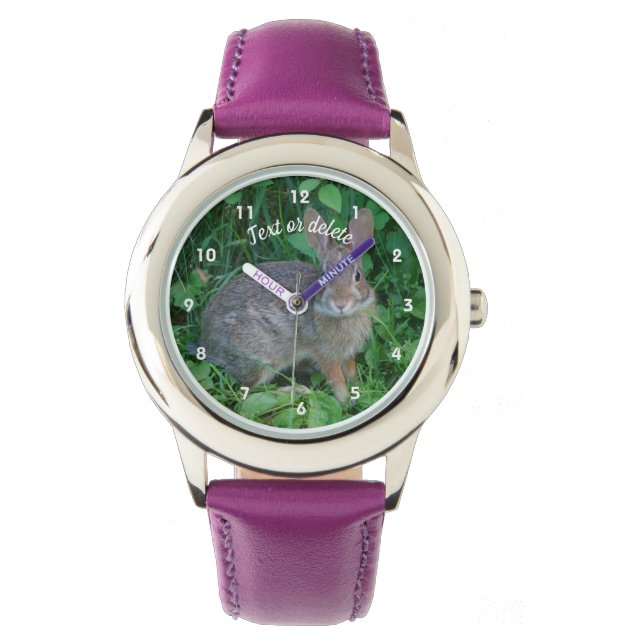 Wildbraun Kaninchen Personalisiert Armbanduhr (Vorderseite)