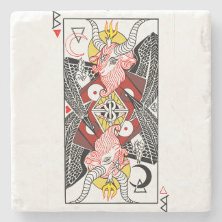 WILDCARDXFAUST Baphomet MarmorUntersetzer Steinuntersetzer