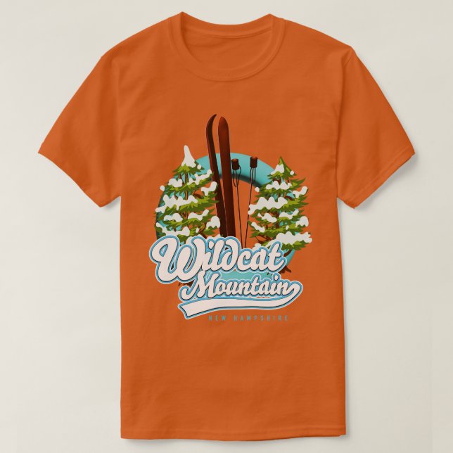 Wildcat Mountain neuer Hampshire Retro Ski T-Shirt (Design vorne)
