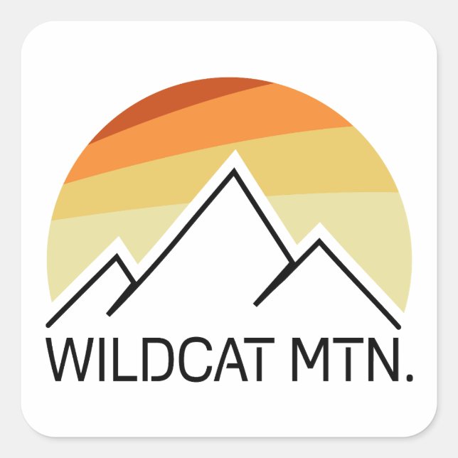 Wildcat Mountain New Hampshire Retro Quadratischer Aufkleber (Vorderseite)
