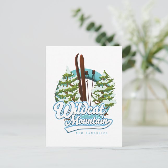 Wildcat Mountain New Hampshire Ski Poster Postkarte (Stehend Vorderseite)