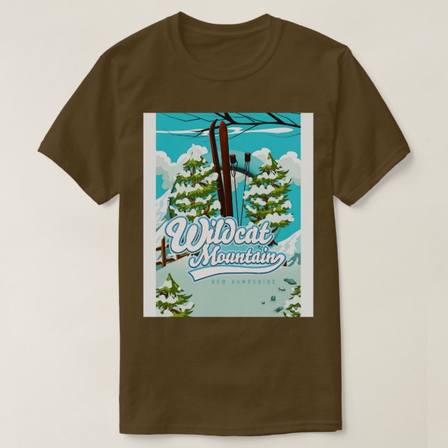 Wildcat Mountain New Hampshire Ski Poster T-Shirt (Design vorne)