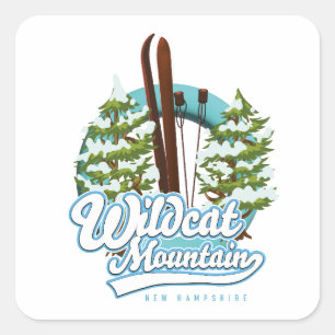 Wildcat Mountain New Hampshire Skiplakat Quadratischer Aufkleber
