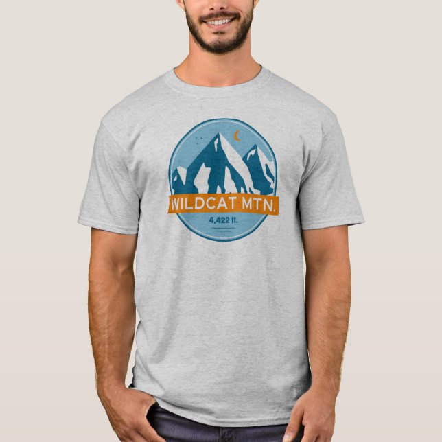 Wildcat Mountain New Hampshire Stars Moon T-Shirt (Vorderseite)