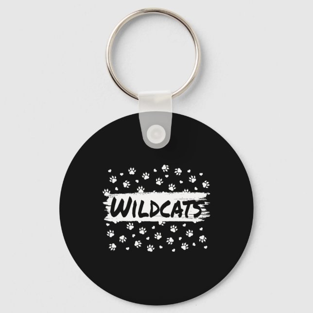 Wildcats Mascot School Spirit Back to School Foota Schlüsselanhänger (Vorderseite)