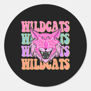 Wildcats School Mascot Runder Aufkleber