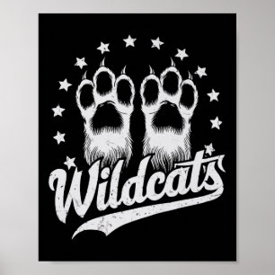 Wildcats School Sport Fan Team Geist zurück zum Sc Poster