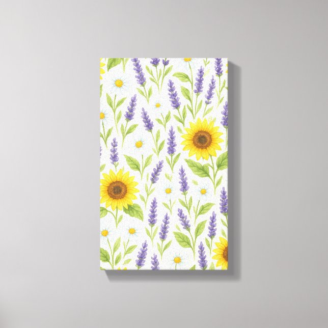 Wilddschungelblumenmuster, üppige grüne Blätter, B Leinwanddruck (Vorderseite)