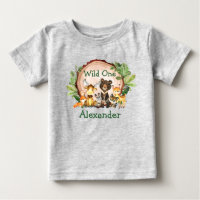 Wilde 1. Geburtstag Rustikale Waldtiere Grau