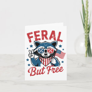 Wilde, aber frei lustige Raccoon 4. Juli Usa Patri Karte