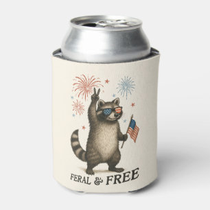Wilde, aber freie Feuerwerke Wilde Raccoon 4. Juli Dosenkühler