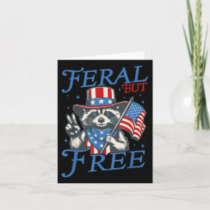 Wilde aber freie lustige Raccoon 4. Juli Patriotic Karte