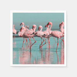 Wilde afrikanische Flamingos Serviette