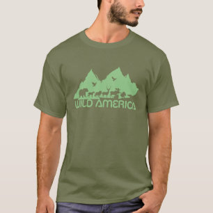 Wilde Amerika-Wildlife-Vektorgrafik T-Shirt