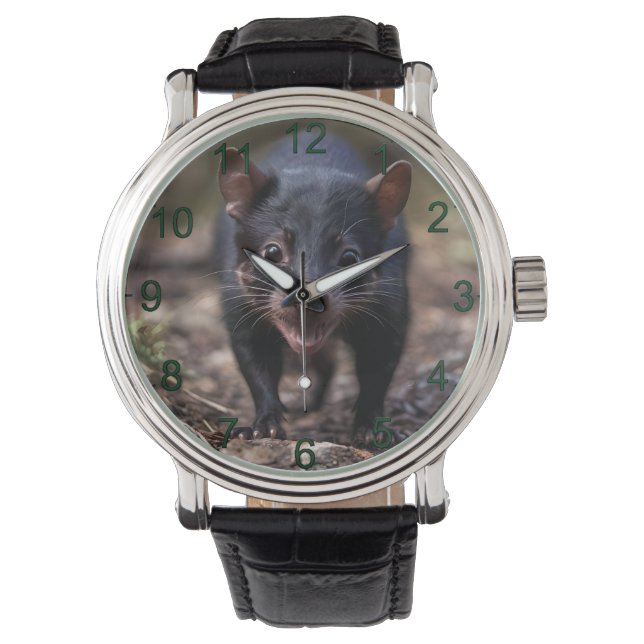 Wilde Anfänge: Der junge Tasmanische Teufel Armbanduhr (Vorderseite)