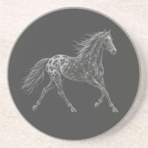 Wilde Appaloosa-Mustang-Pferd-Kreidekunst Stein Getränkeuntersetzer