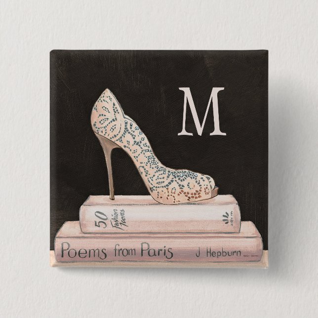 Wilde Apple | elegante Absatz-Mode des Monogramm-| Button (Vorderseite)