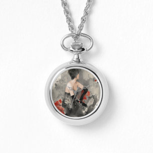Wilde Apple   Vintage Watercolor-Frau Armbanduhr