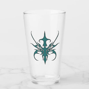 Wilde Aquamarin-tribale Linienkunst-Illustration Glas