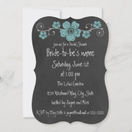Wilde Aquamarine Rose Chalkboar Bridal Dusche Einl Einladung
