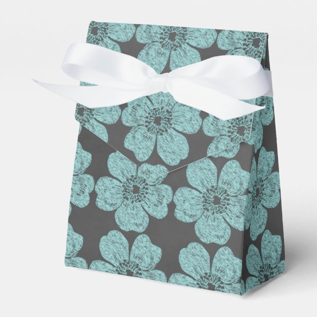 Wilde Aquamarine Rose Chalkboard Geschenkschachtel (Vorderseite)