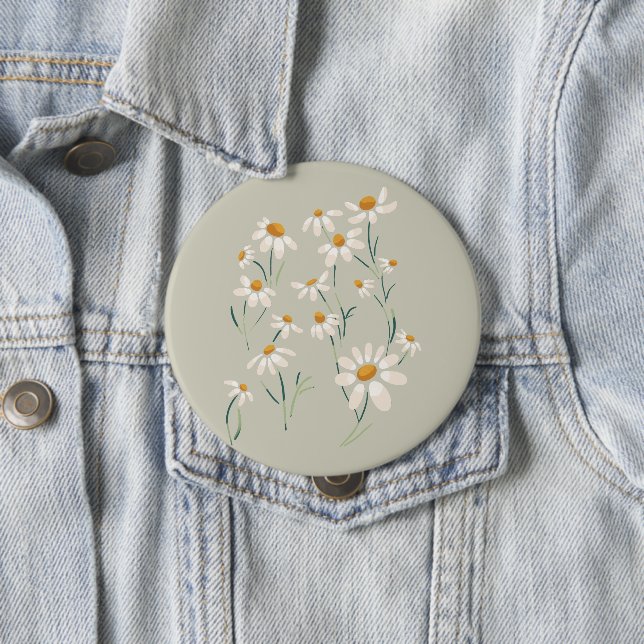 Wilde Ästhetik Chamomile Delikate Blume Button (Beispiel)