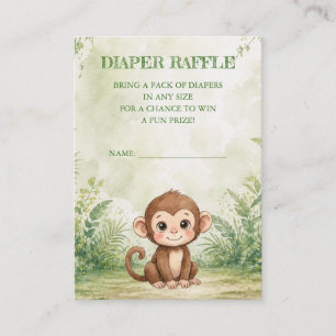 Wilde Babyparty-Windel-Raffel Begleitkarte