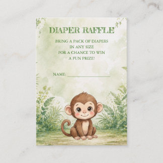 Wilde Babyparty-Windel-Raffel Begleitkarte