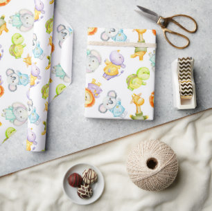 Wilde Babytierchen Geschenkpapier