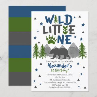 Wilde Bärn-1. Geburtstags-Einladung Einladung