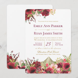 Wilde Berge Burgund-Rose Einladung