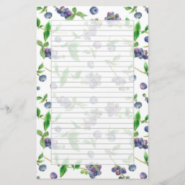 Wilde Blaubeeren Wasserfarbe Frucht grau Lined Briefpapier