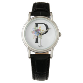 Wilde Blume Alphabet P Watch Armbanduhr