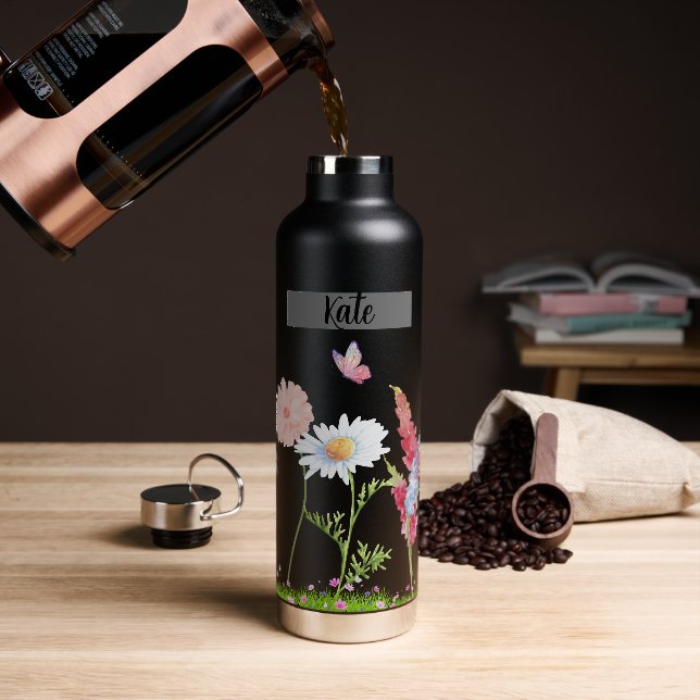 Wilde Blume anpassbar Trinkflasche (Kaffee)