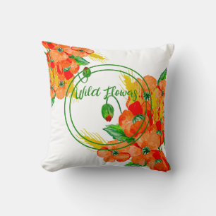 Wilde Blume Aquarell Kissen