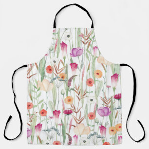 Wilde Blume Aquarell Nahtloses Design Schürze