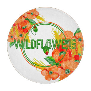 Wilde Blume Aquarell Schneidebrett
