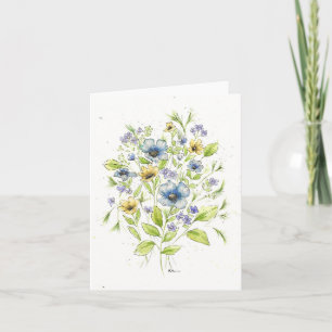 Wilde Blume Aquarellfarbene Mitteilungskarten