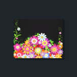 Wilde Blume Art Deco Leinwanddruck<br><div class="desc">Art Deko Stil wilde Blume - Set auf einem schwarzen Hintergrund für Wirkung. Ändern Sie die Hintergrundfarbe für einen anderen Effekt, ich habe es Set für einen schwarzen Hintergrund</div>