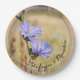 Wilde Blume bei der Morgenhochzeit Pappteller