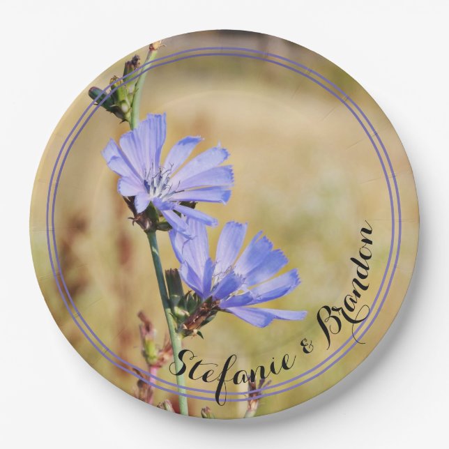 Wilde Blume bei der Morgenhochzeit Pappteller (Vorderseite)