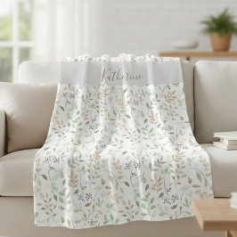 Wilde Blume Boho Benutzerdefinierter Name Fleecedecke