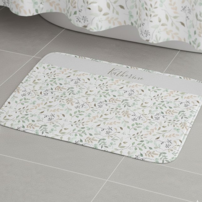   Wilde Blume Boho Personalisiert  Badematte (Von Creator hochgeladen)