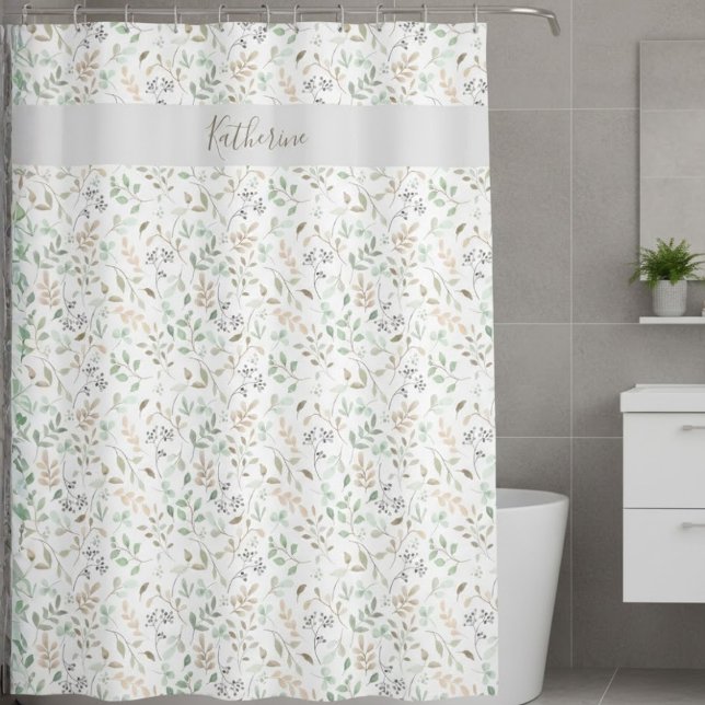  Wilde Blume Boho Personalisiert Duschvorhang (Von Creator hochgeladen)