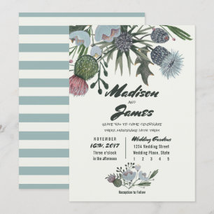 Wilde Blume Bouquet   blau   Einladungen zur Hochz