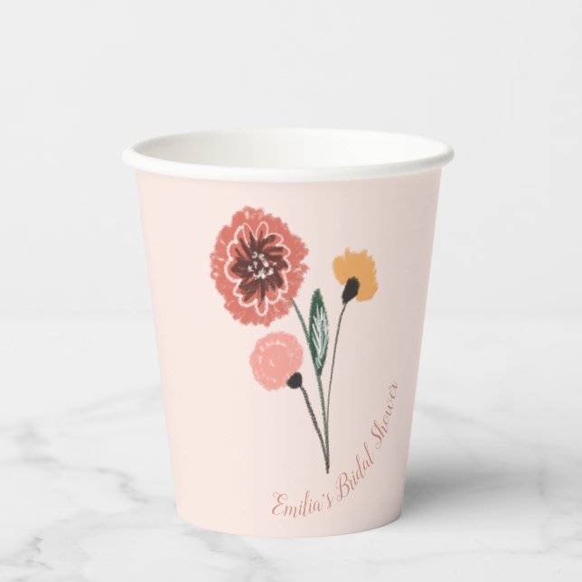 Wilde Blume Bunch Blumenmuseum Brautparty Pappbecher (Vorderseite)