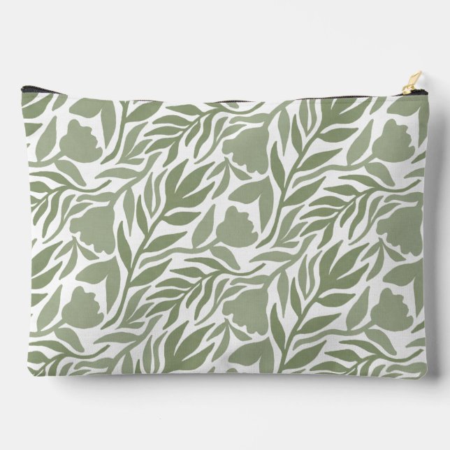 Wilde Blume Casade White & Moss Green Zubehörtasche (Rückseite)