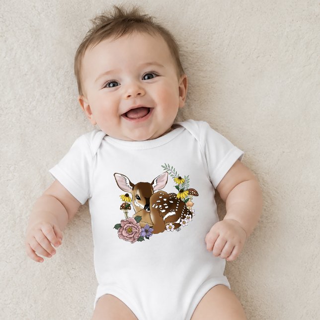 Wilde Blume Fawn Blue Baby Strampler (Von Creator hochgeladen)